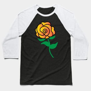 Orange Yellow Gradient Rose Baseball T-Shirt